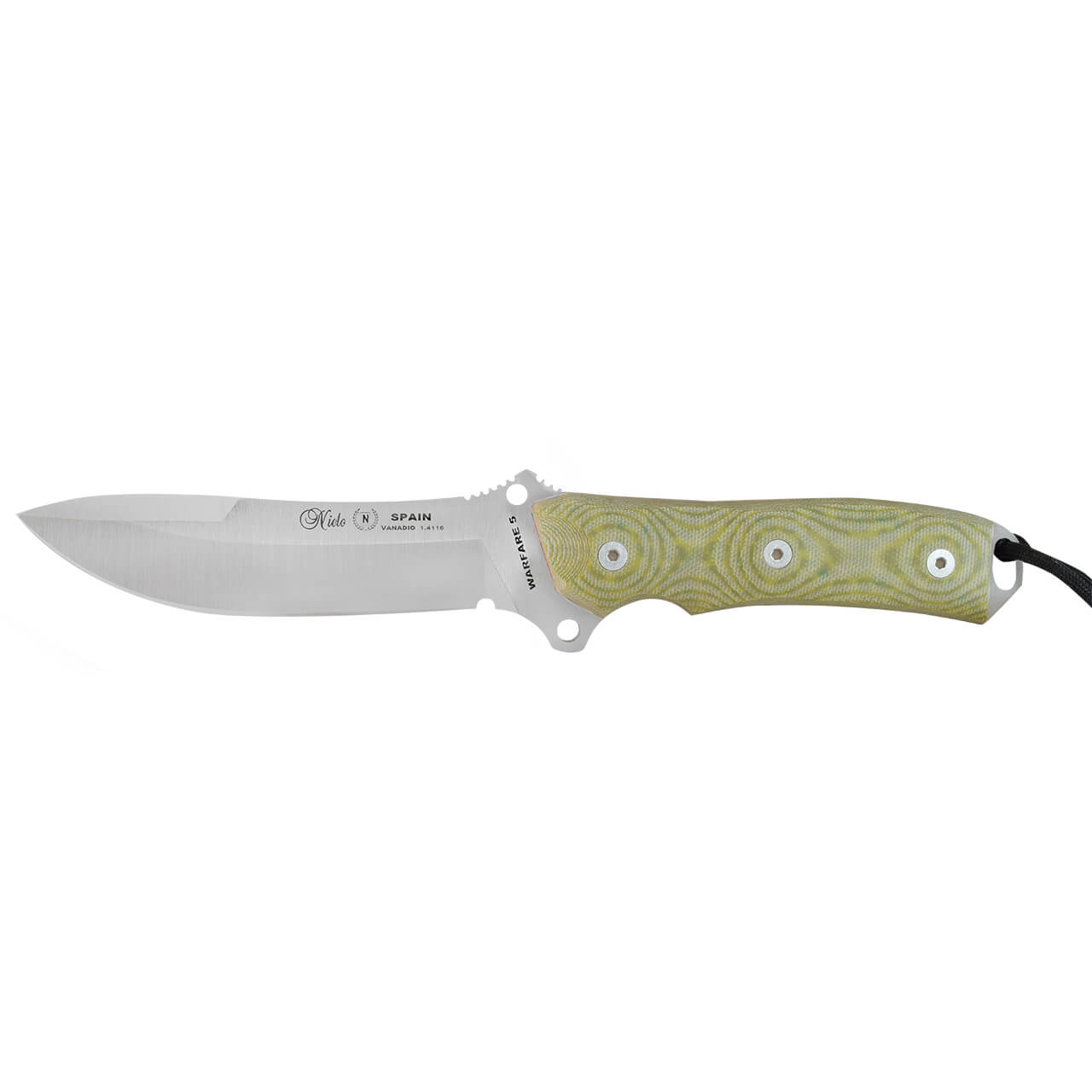 Miguel Nieto Cuchillo Warfare Supervivencia Acero Inoxidable Dureza AN-58 con Funda Piel.