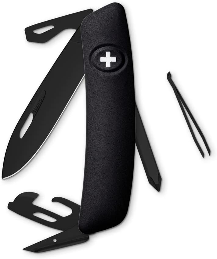 Swiza Allblack Standard D04 , 11 - Funciones, Negro Profundo Hecho en Suiza.
