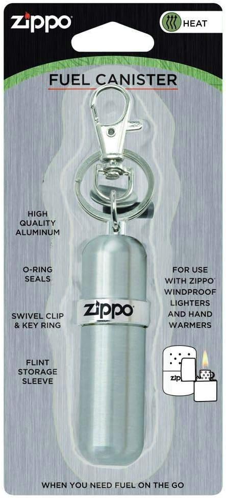 Cargador Portatil Zippo Fuel Canister Portable Aluminum 1.2 oz Gris USA