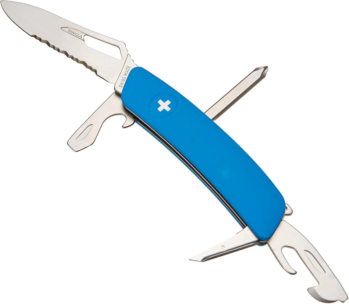 Swiza Allmatt Single Hand SH04 TR Wavy Edge 12 - Funciones Azul Hecho en Suiza.