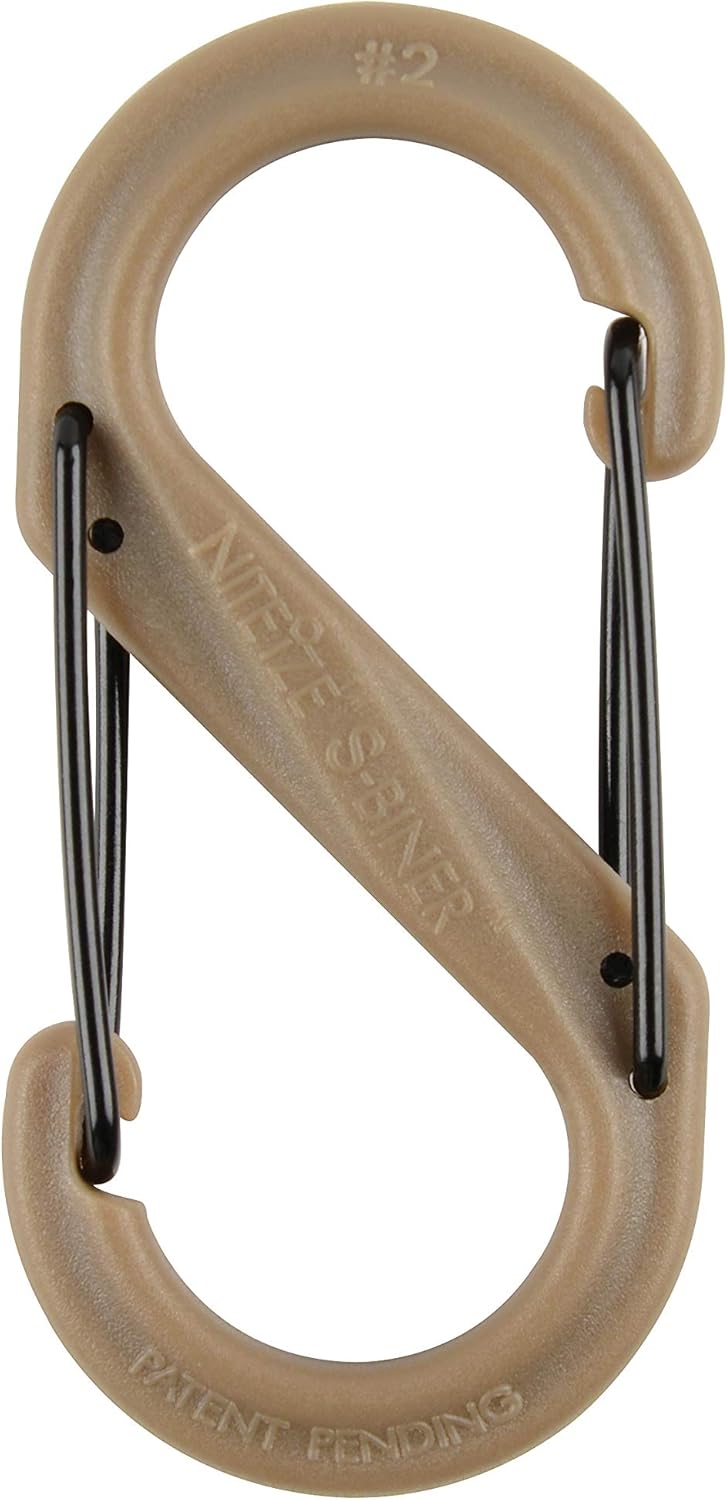 Nite Ize Mosquetón S-biner® Doble Plástico Coyote #2 USA.