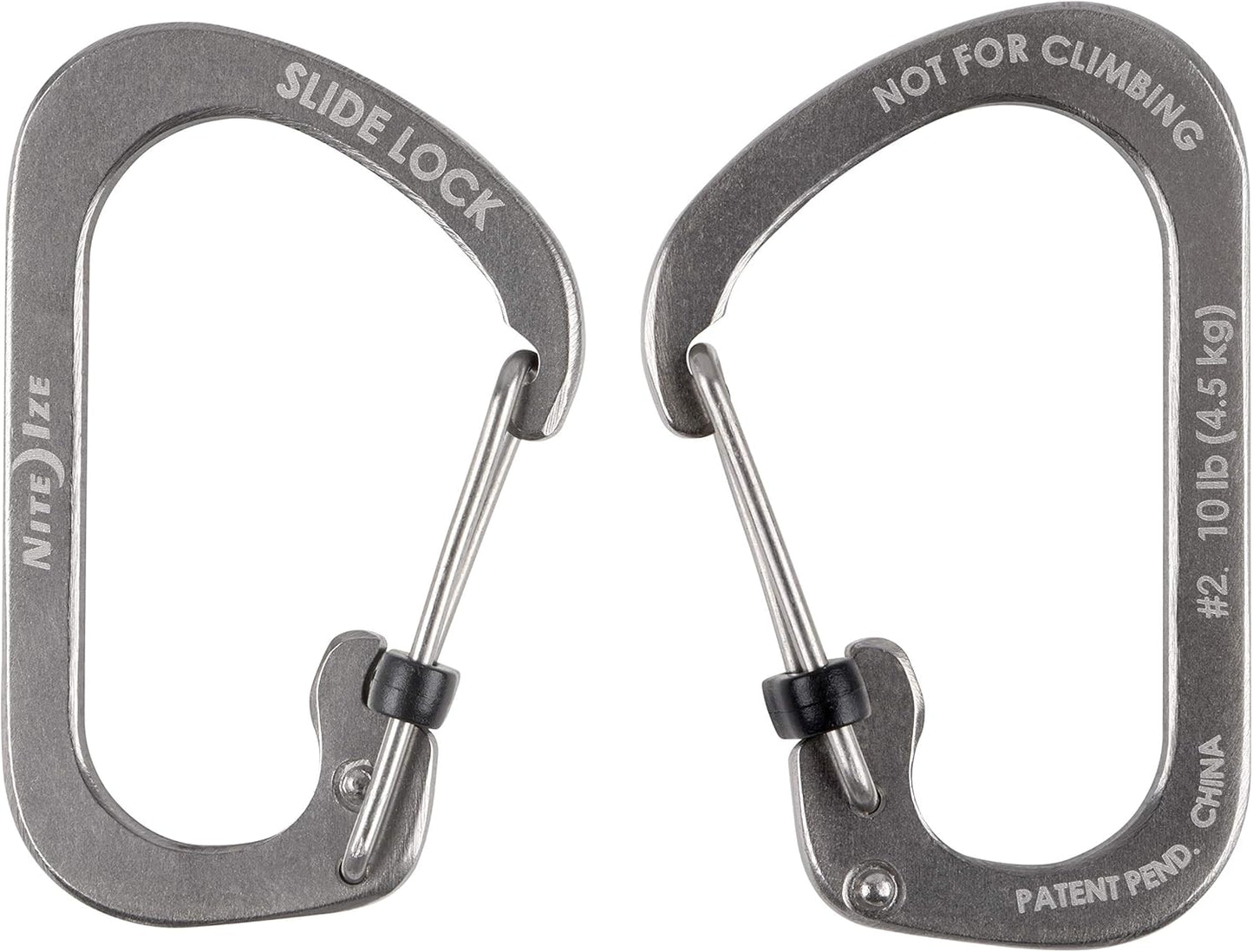Nite Ize Mosquetón Slidelock® De Acero Inoxidable Plata # 4 USA.