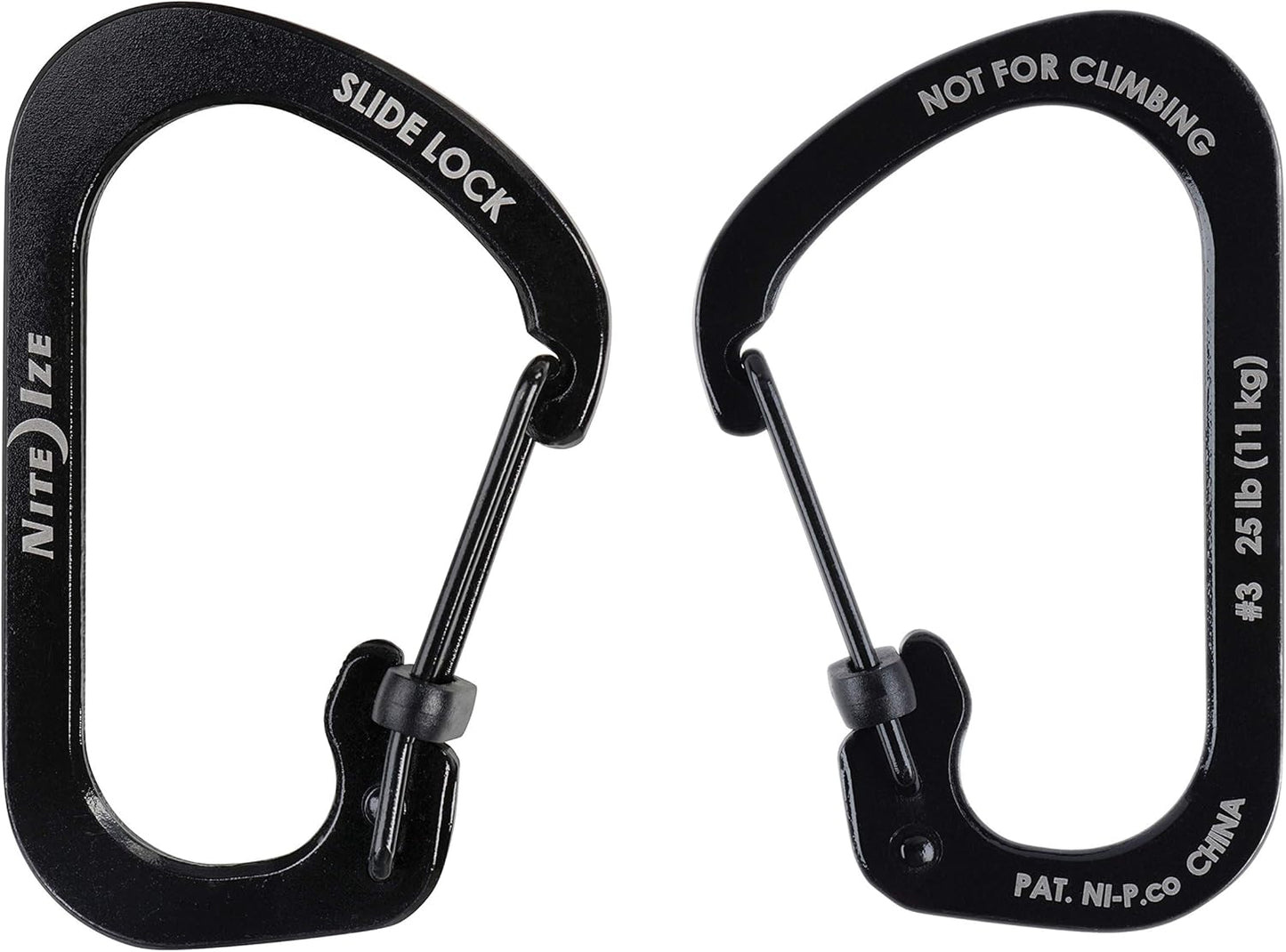 Nite Ize Mosquetón Slidelock® De Acero Inoxidable Negro # 4 USA.