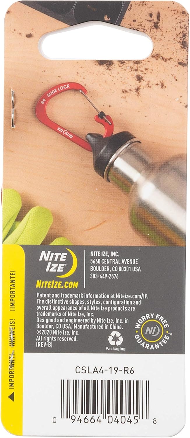 Nite Ize Mosquetón Slidelock® Aluminio Color Naranja #4 USA.