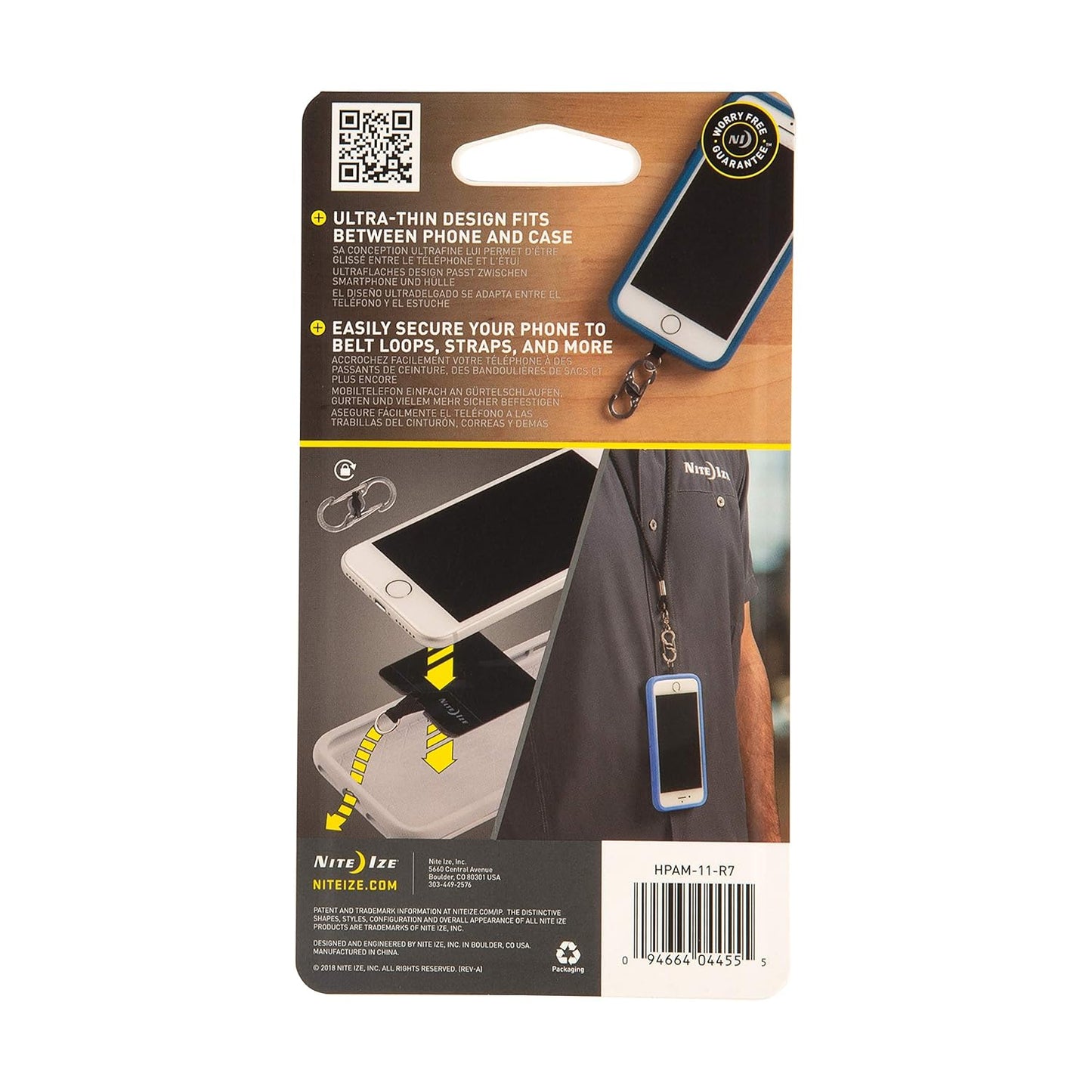 Nite Ize Ancla-Porta Celular Hitch MicroLock Negro con S-Biner Acero Inoxidable
