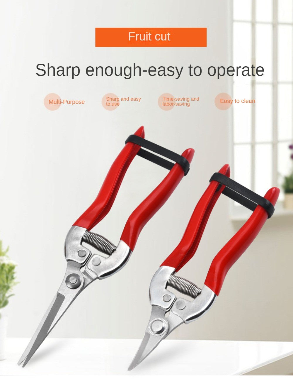 Tijeras de podar de acero inoxidable, tijeras de jardinería para el hogar, tijer