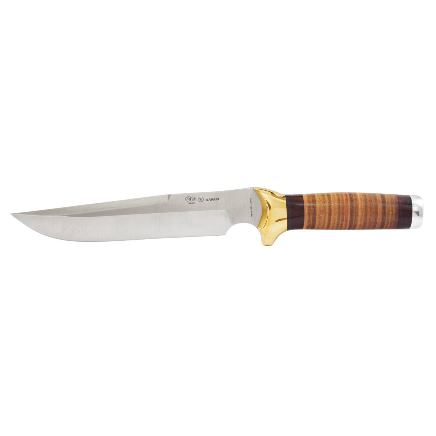 MIGUEL NIETO Cuchillo Safari Campo y Caza Acero Inoxidable An-58 35cm Virola Laton.