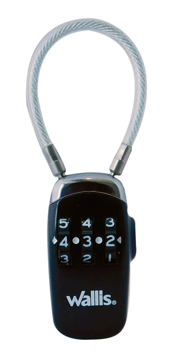 Candado Combinacion 3 Discos y Cable para USB y Equipaje WALLIS