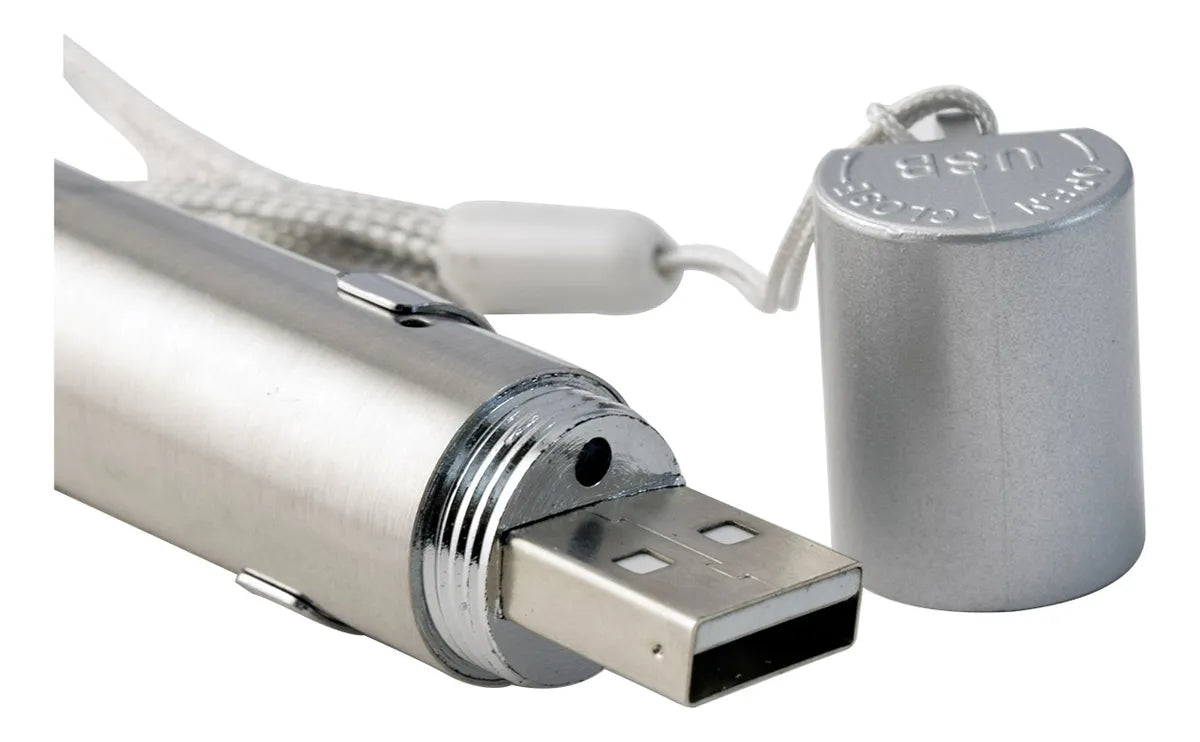 WALLIS Linterna Luz LED, UV, Infrarroja Recargable USB Acero Inoxidaable.