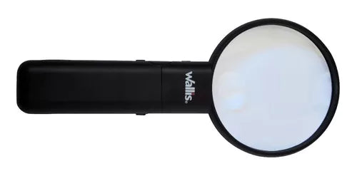 WALLIS Lupa Multi Angulo de 2X 4X, 9.9cm de Diámetro Luz LED Color Negro.