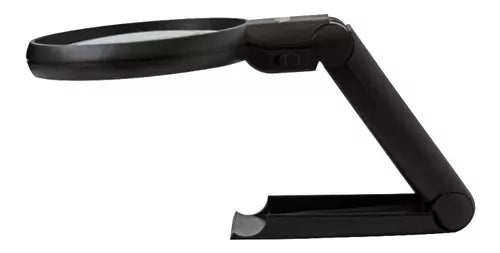WALLIS Lupa Multi Angulo de 2X 4X, 9.9cm de Diámetro Luz LED Color Negro.