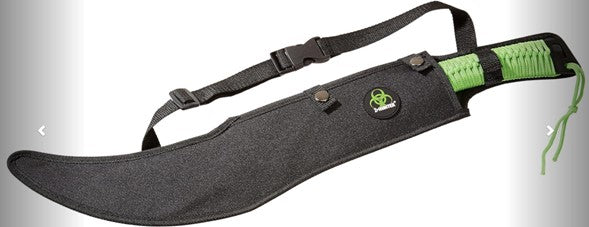 Machete Caza Zombis Z-Hunter con Estuche Negro y Paracord Verde Fosfo