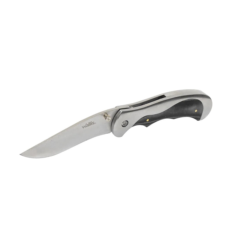 WALLIS Navaja De Bloqueo con Mango Metal Con PVC Negro De 7.5 cm