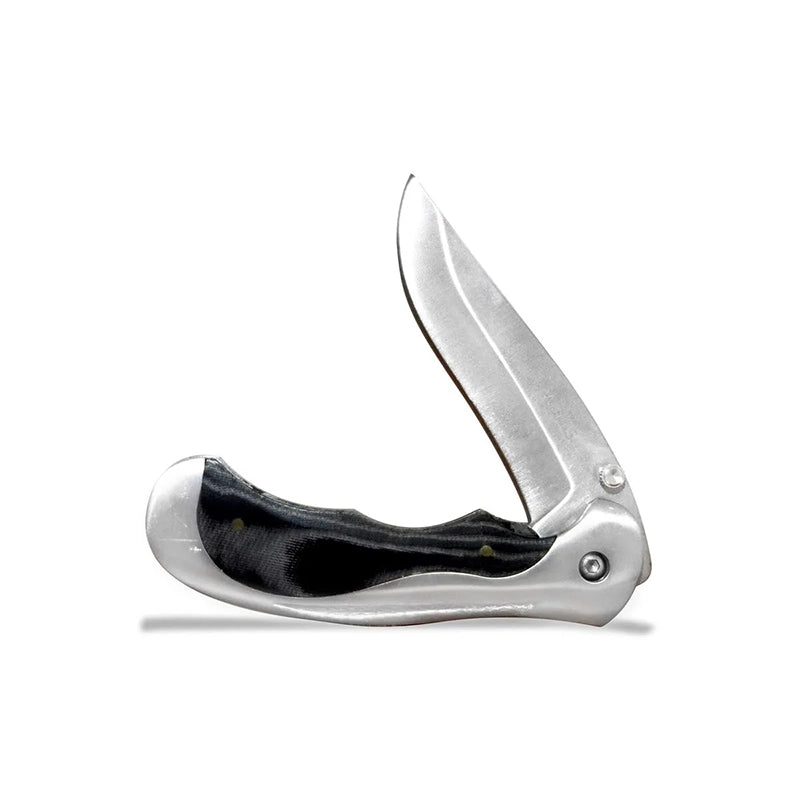 WALLIS Navaja De Bloqueo con Mango Metal Con PVC Negro De 7.5 cm