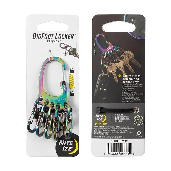 Nite-ize Big Foot Locker Keyrack Stainless Acero Spectrum USA.