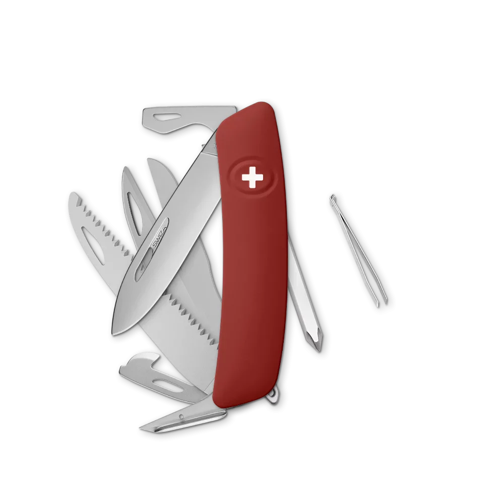 SWIZA All Matt D10 R, 14 - Funciones Rojo Oscuro Hecho en Suiza.