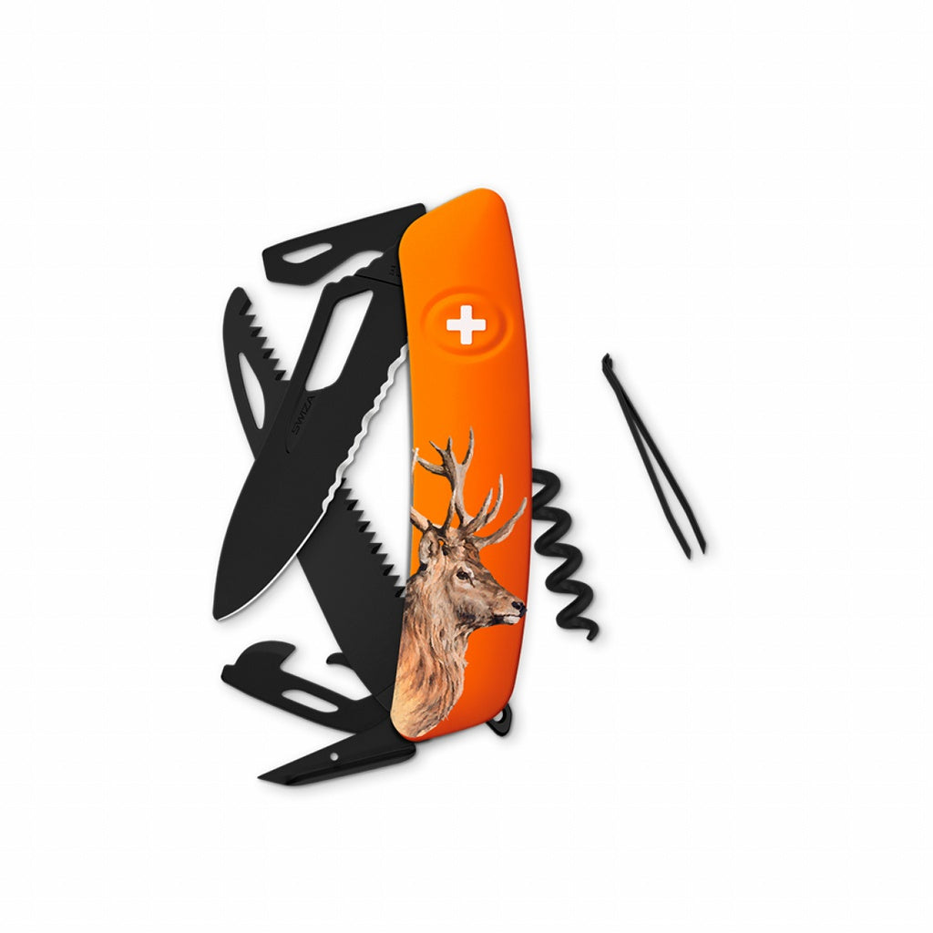 Swiza Hunting All Black Single Hand SH05 TR Deer, 13 - Funciones Hecho en Suiza.