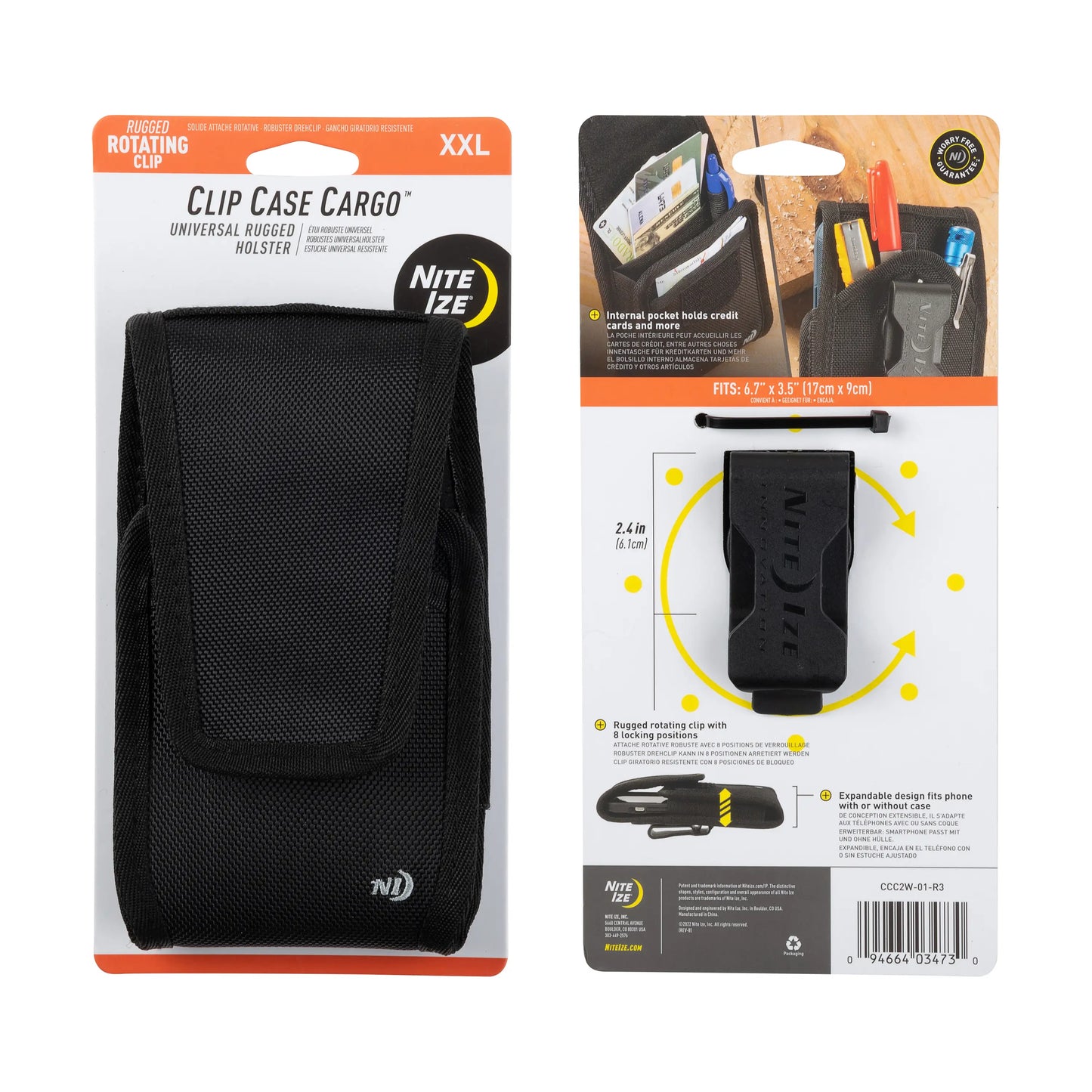 Nite Ize Clip Case Cargo Universal Rugged Holsters Black XT