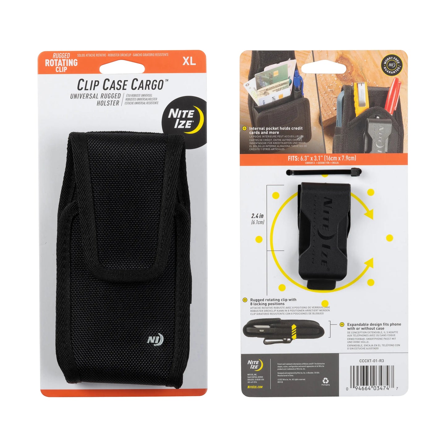 Nite Ize Clip Case Cargo Universal Rugged Holsters Black