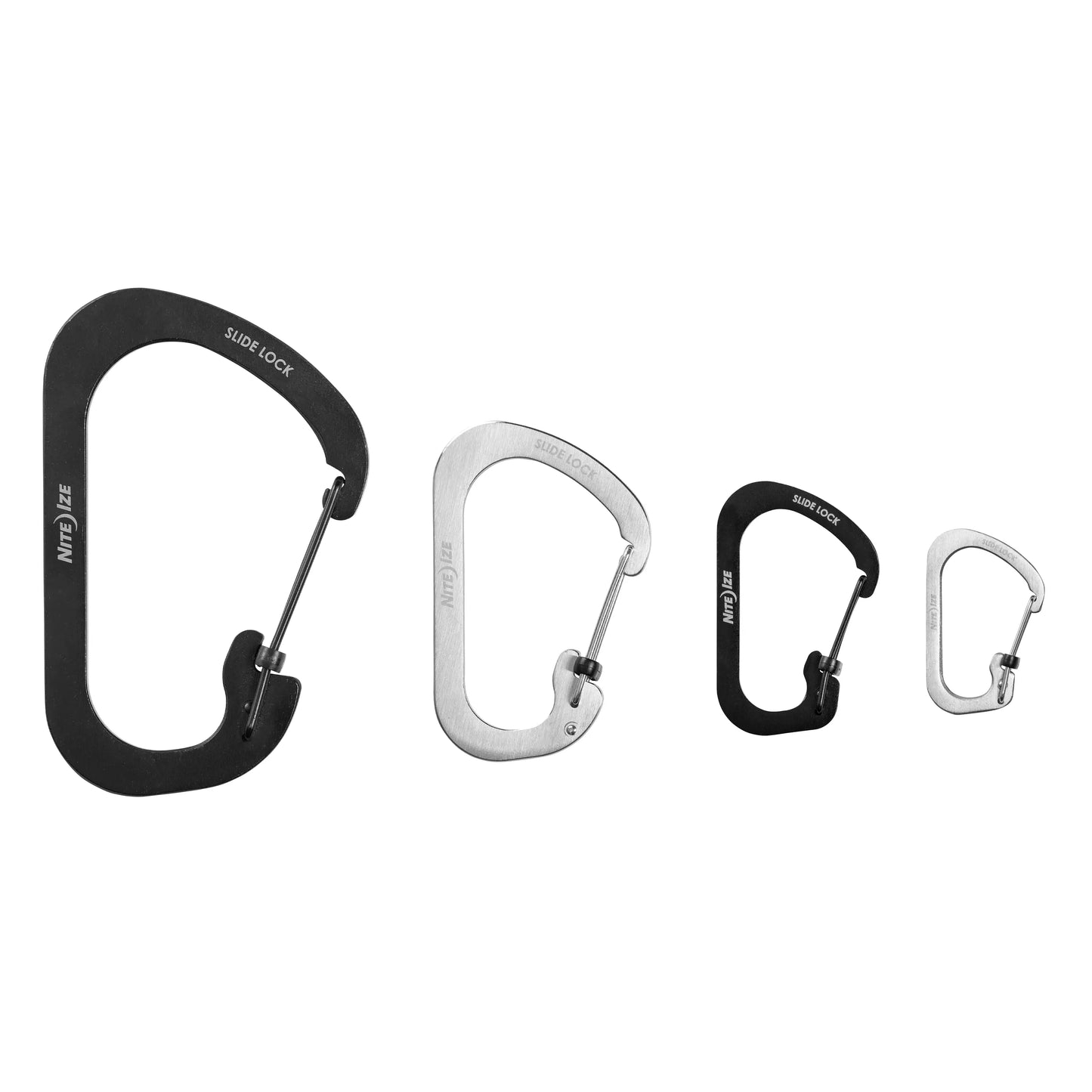 Nite Ize Pack 3 Slidelock® Carabiner Stainless Steel Black Hecho en USA