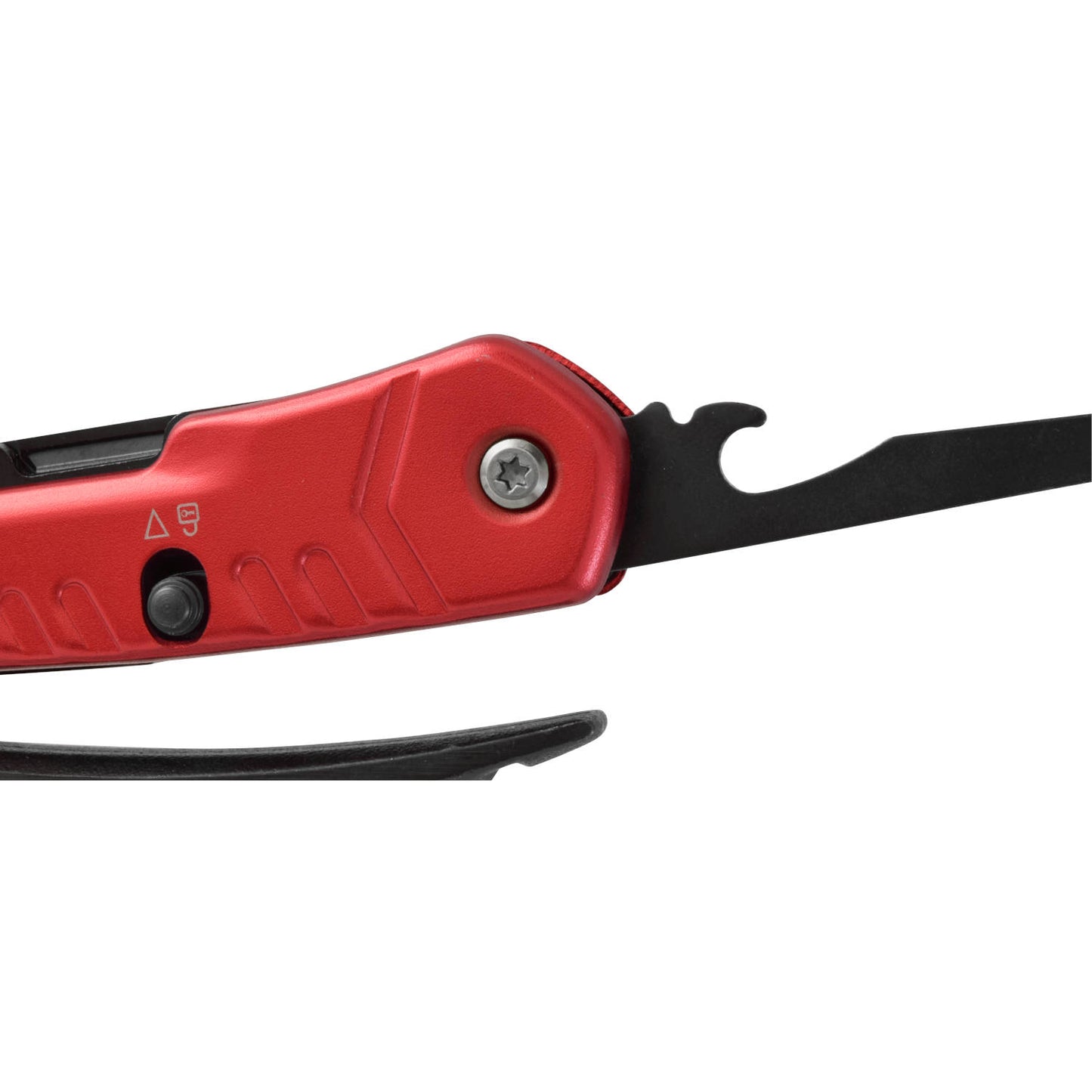 WALLIS Multiherramienta con 12 Usos, Mango Aluminio Rojo con Funda de Nylon.