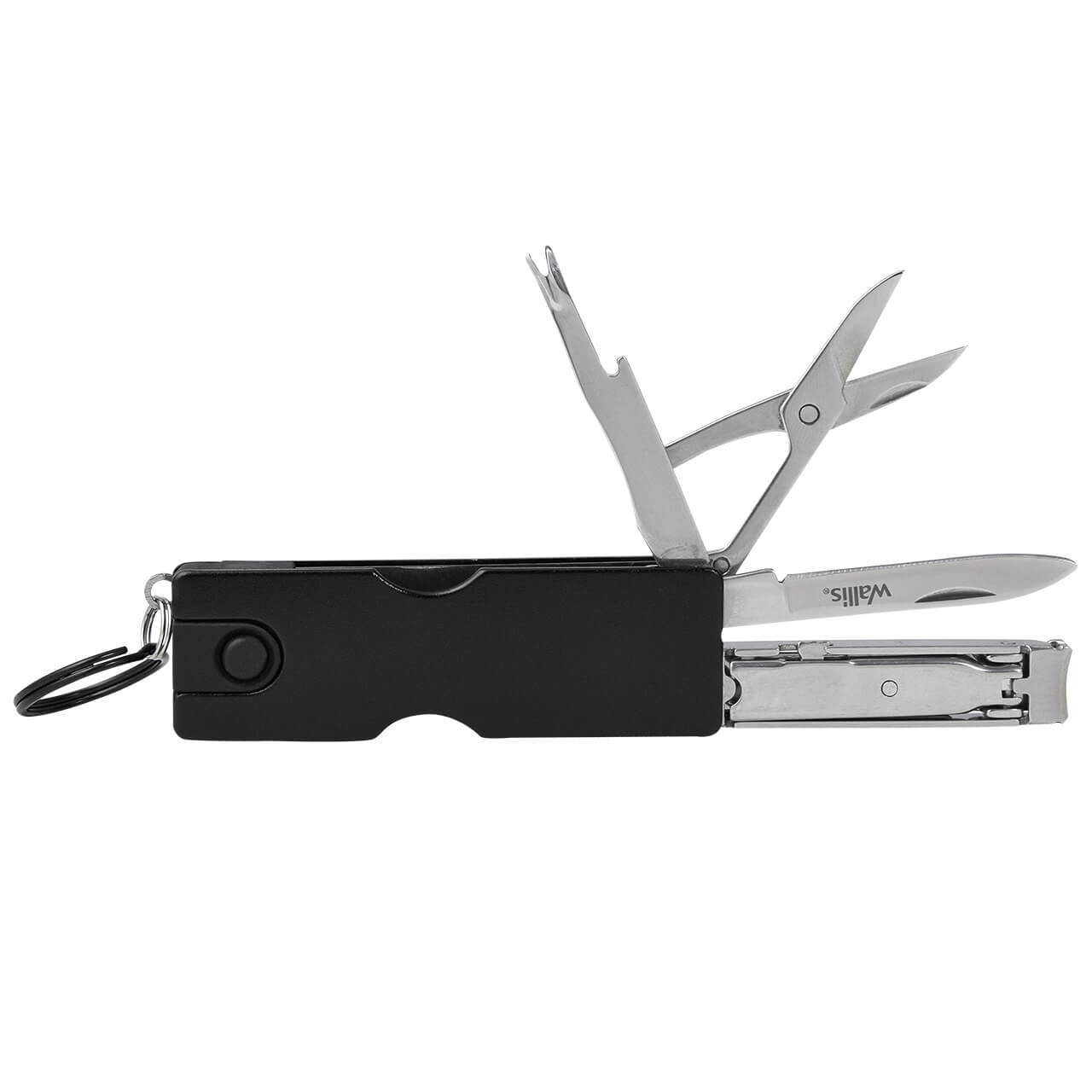 Multiherramienta con 9 Usos, Mango de Aluminio color Negro Mate, 6.8cm WALLIS