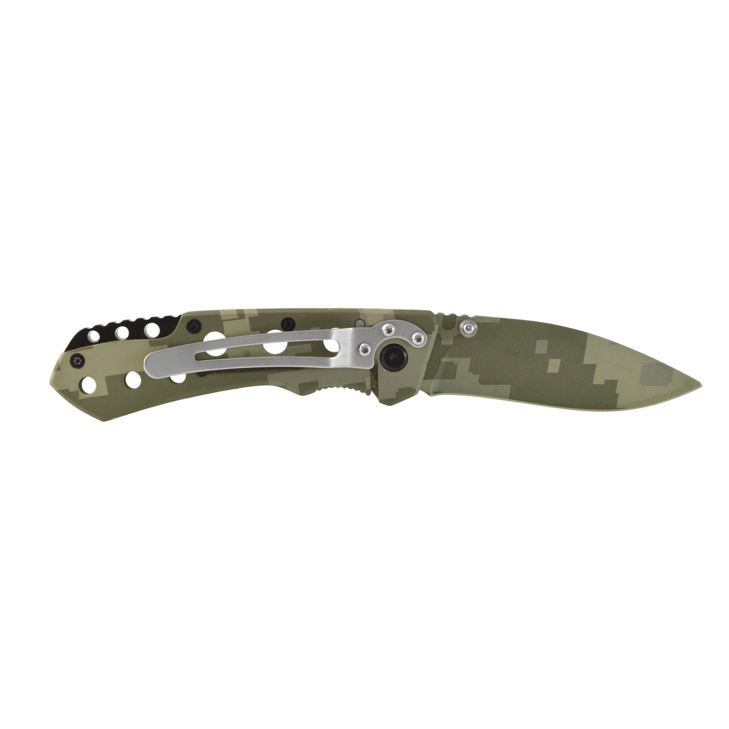 WALLIS Navaja Bloqueo Camuflaje Pixel Verde Acero Inoxidable AN-58