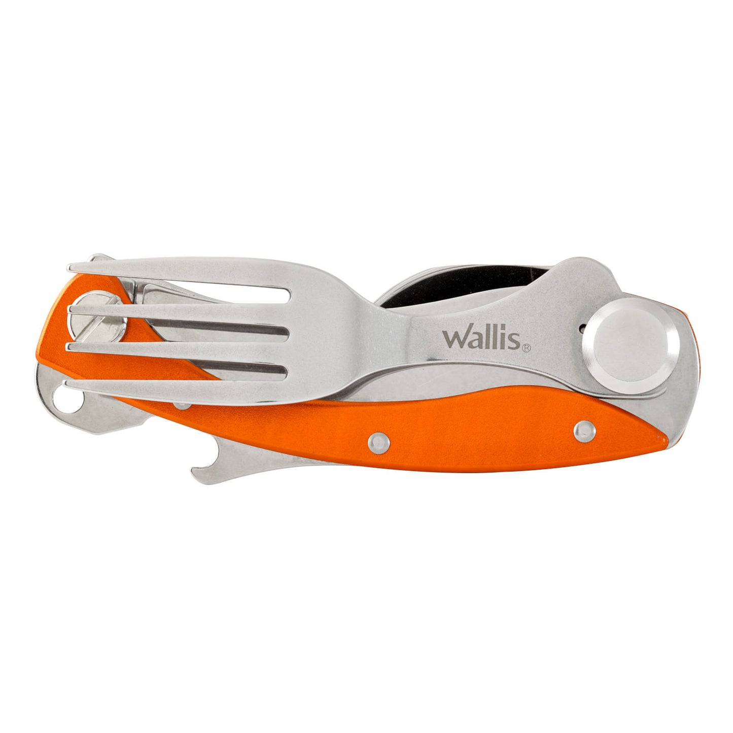 WALLIS Cubierto con 3 Usos no Desprendible con Funda, Mango Aluminio Naranja.