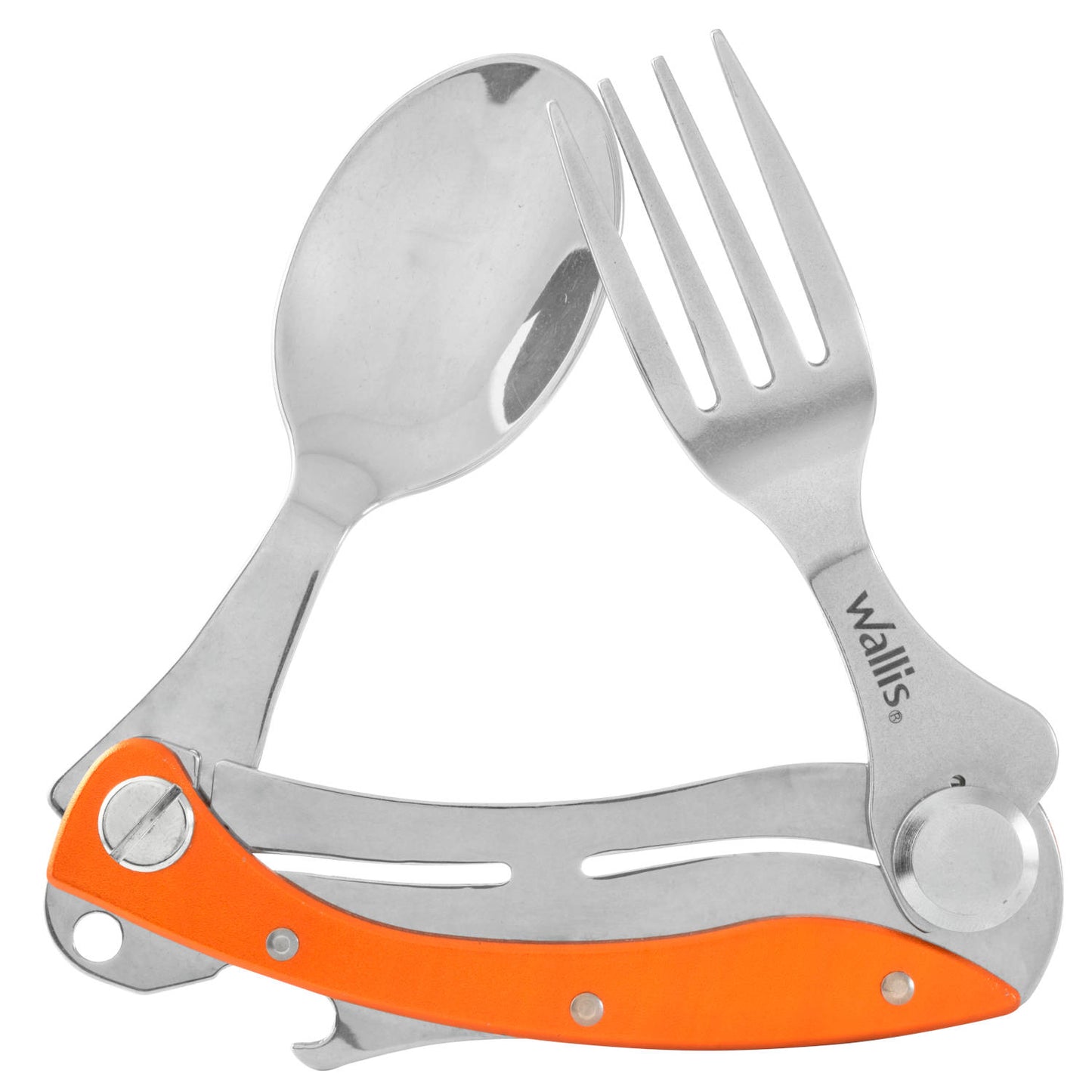 WALLIS Cubierto con 3 Usos no Desprendible con Funda, Mango Aluminio Naranja.