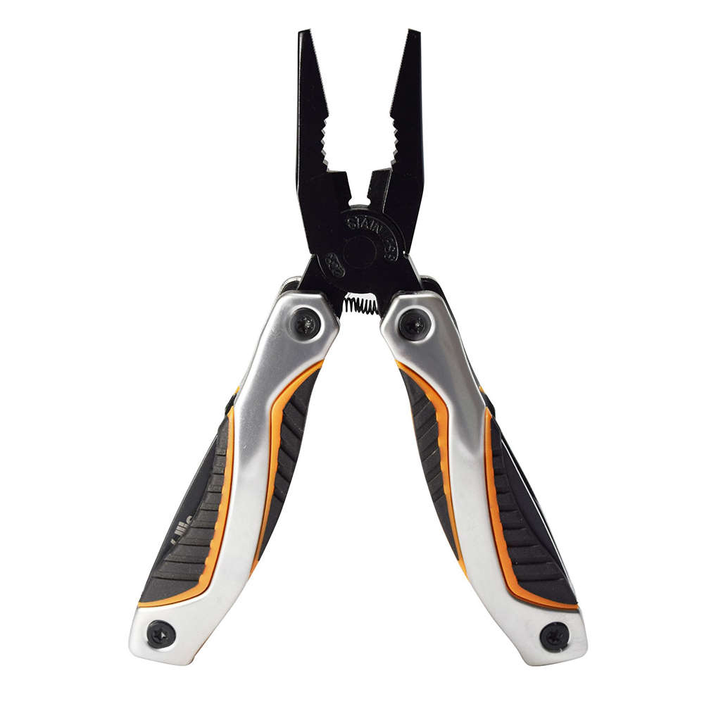 WALLIS Multiherramienta 13 Usos, Mango Metal Con PVC Naranja/Negro Acero Inoxidable.