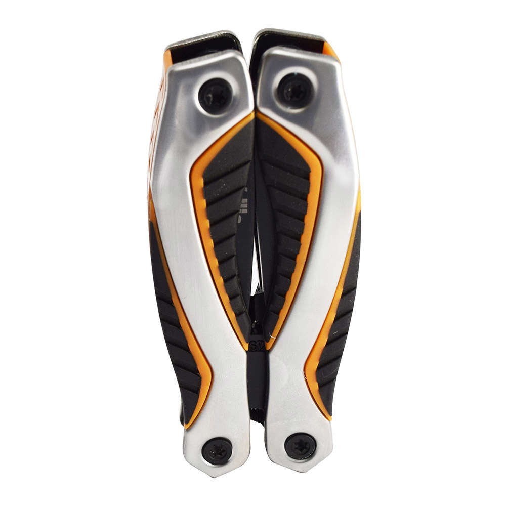 WALLIS Multiherramienta 13 Usos, Mango Metal Con PVC Naranja/Negro Acero Inoxidable.
