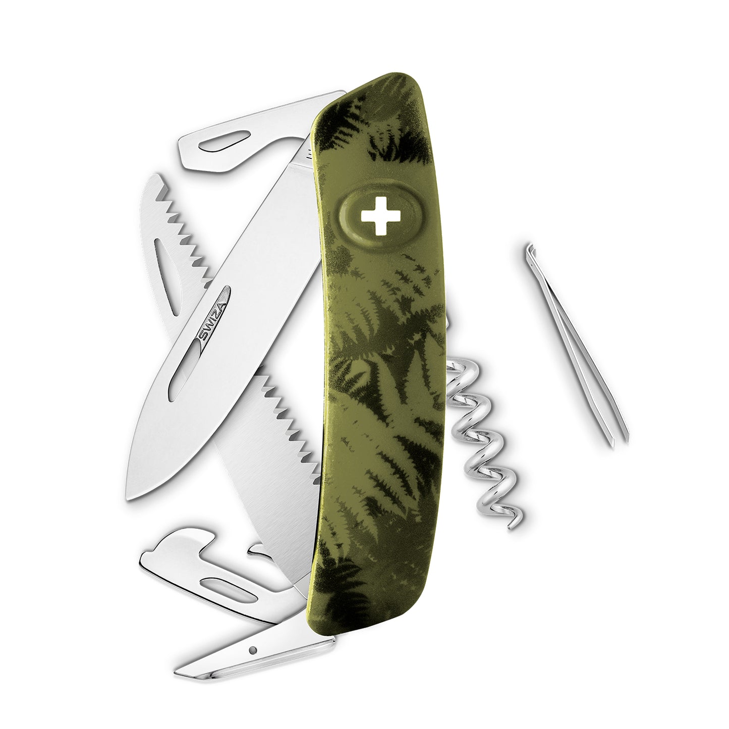 Swiza Standard D05 12 - Funciones Vrde Olivo Camo Palmas Hecho en Suiza.