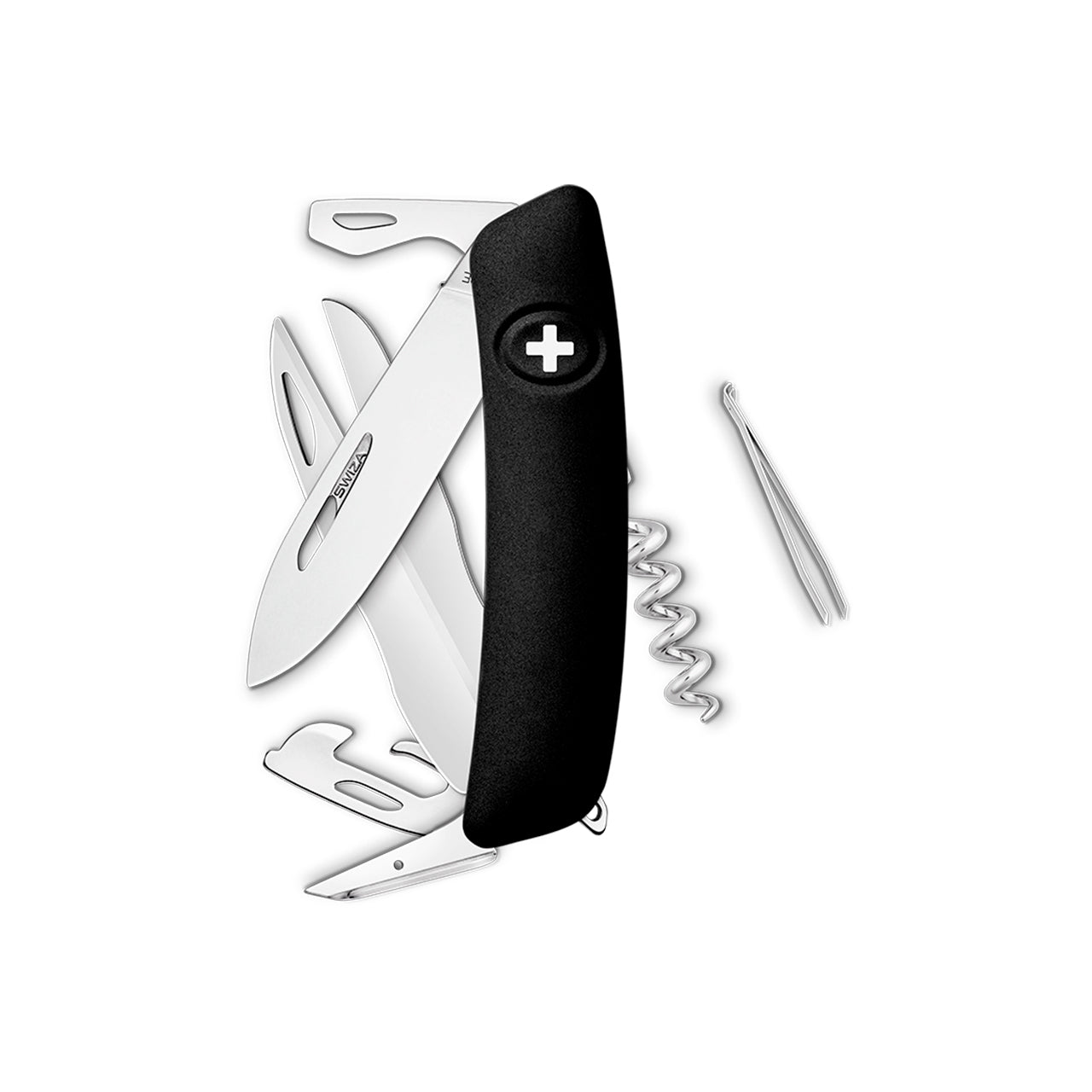 SWIZA Original Standard D07, 13 - Funciones Negro Hecho en Suiza.