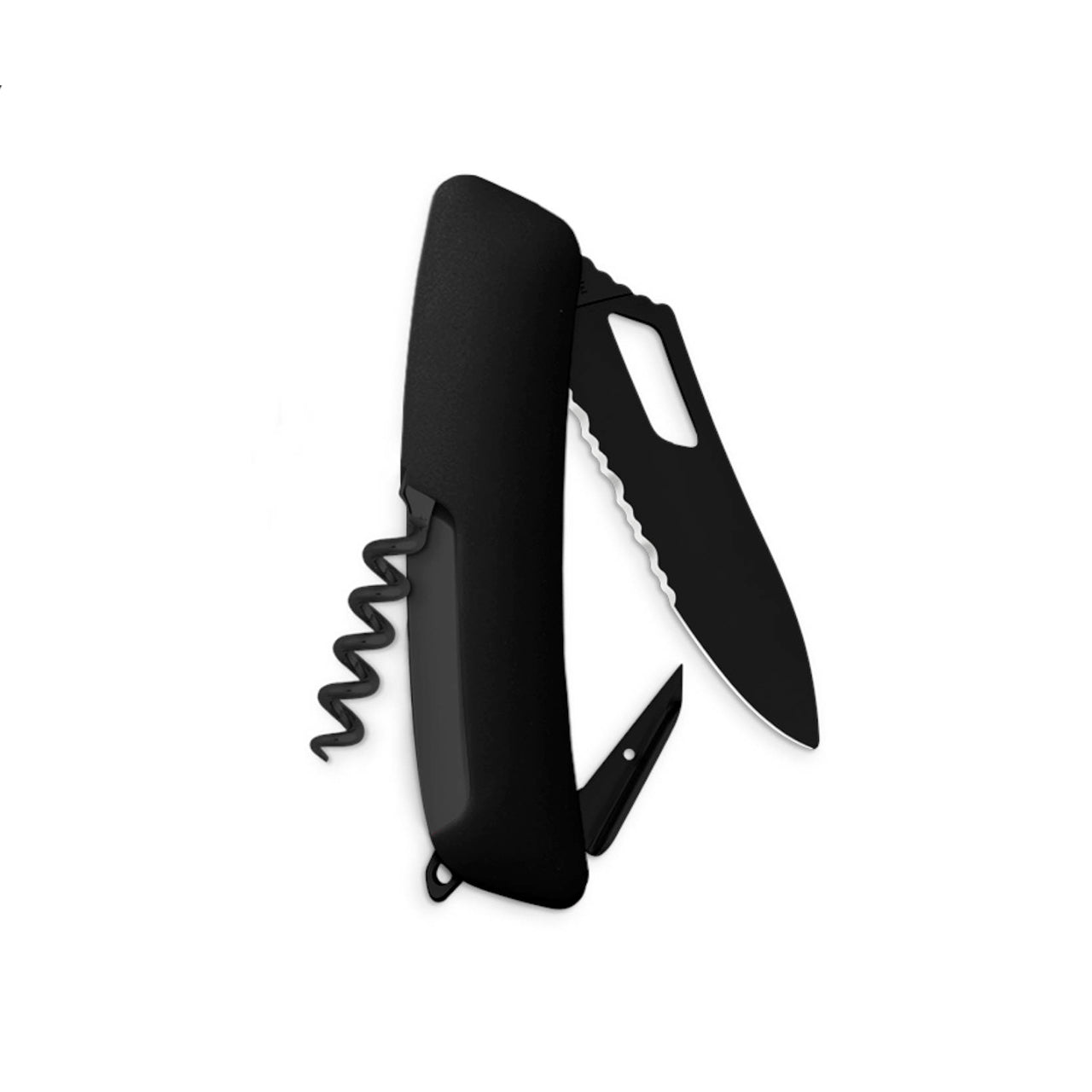 SWIZA Allblack Single Hand SH01 TR Wavy Edge, 7 - Funciones Negra Hecho en Suiza.