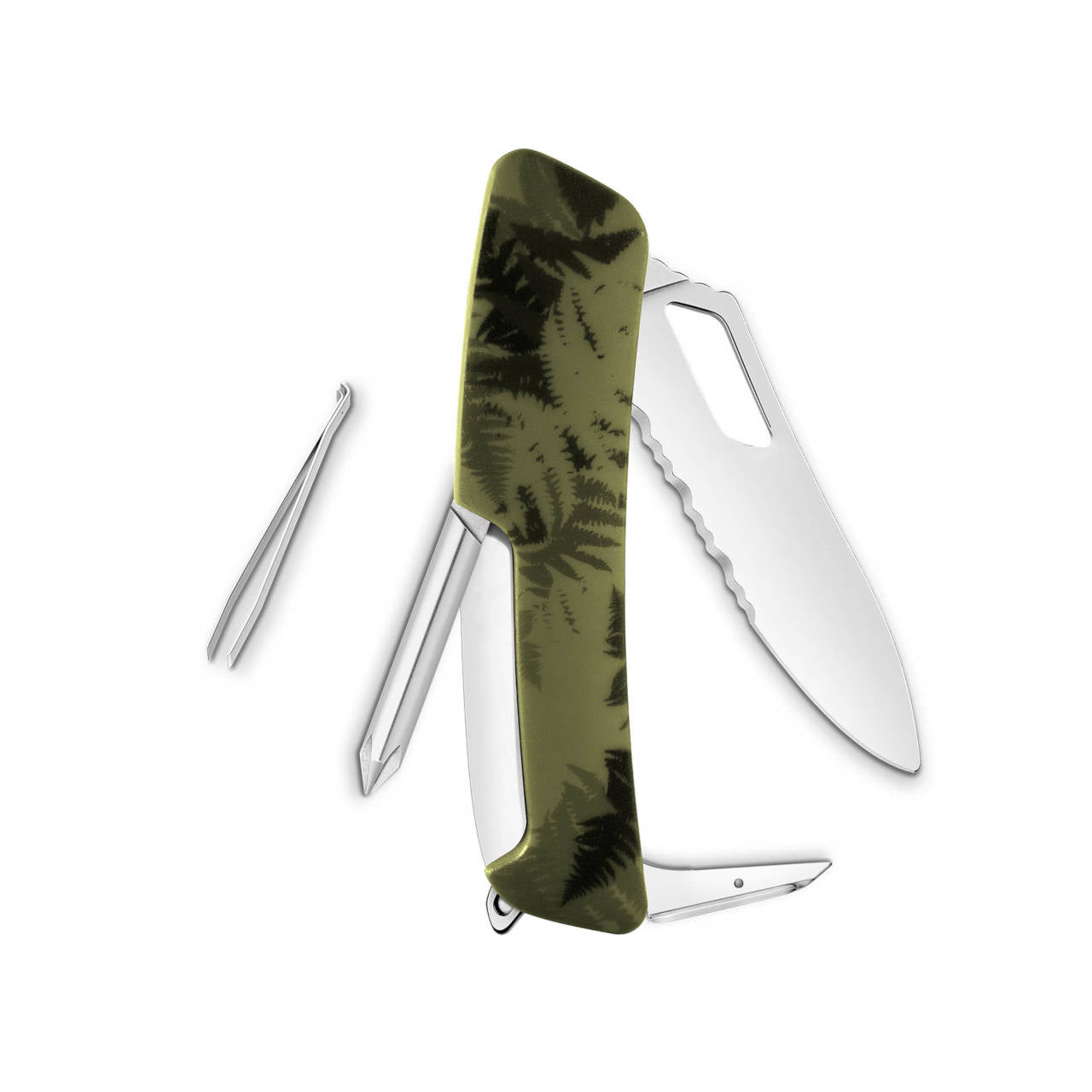 SWIZA Single Hand SH02 TR, 7 - Funciones Camo Verde Hojas Palma Hecho en Suiza.