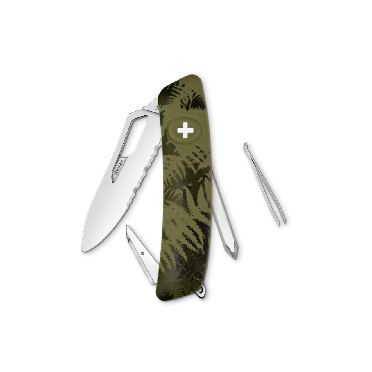 SWIZA Single Hand SH02 TR, 7 - Funciones Camo Verde Hojas Palma Hecho en Suiza.