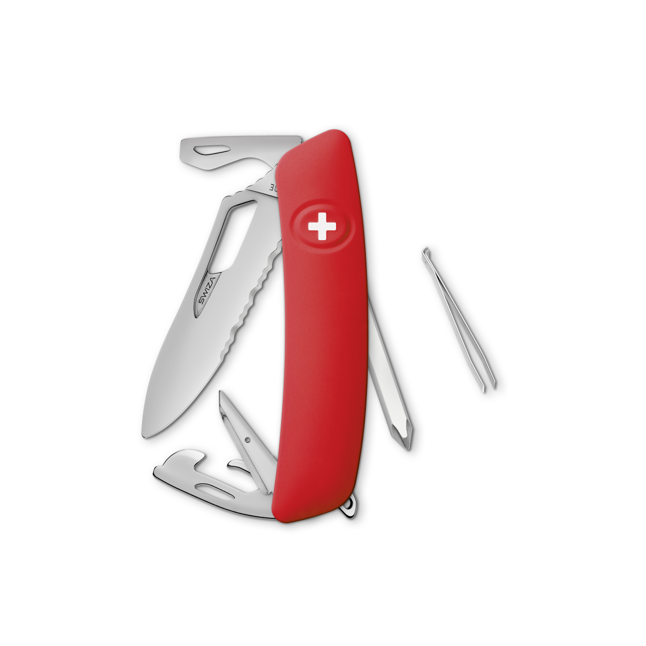 SWIZA Allmatt Single Hand Wavy Edge 12 - Funciones Roja Hecho en Suiza.