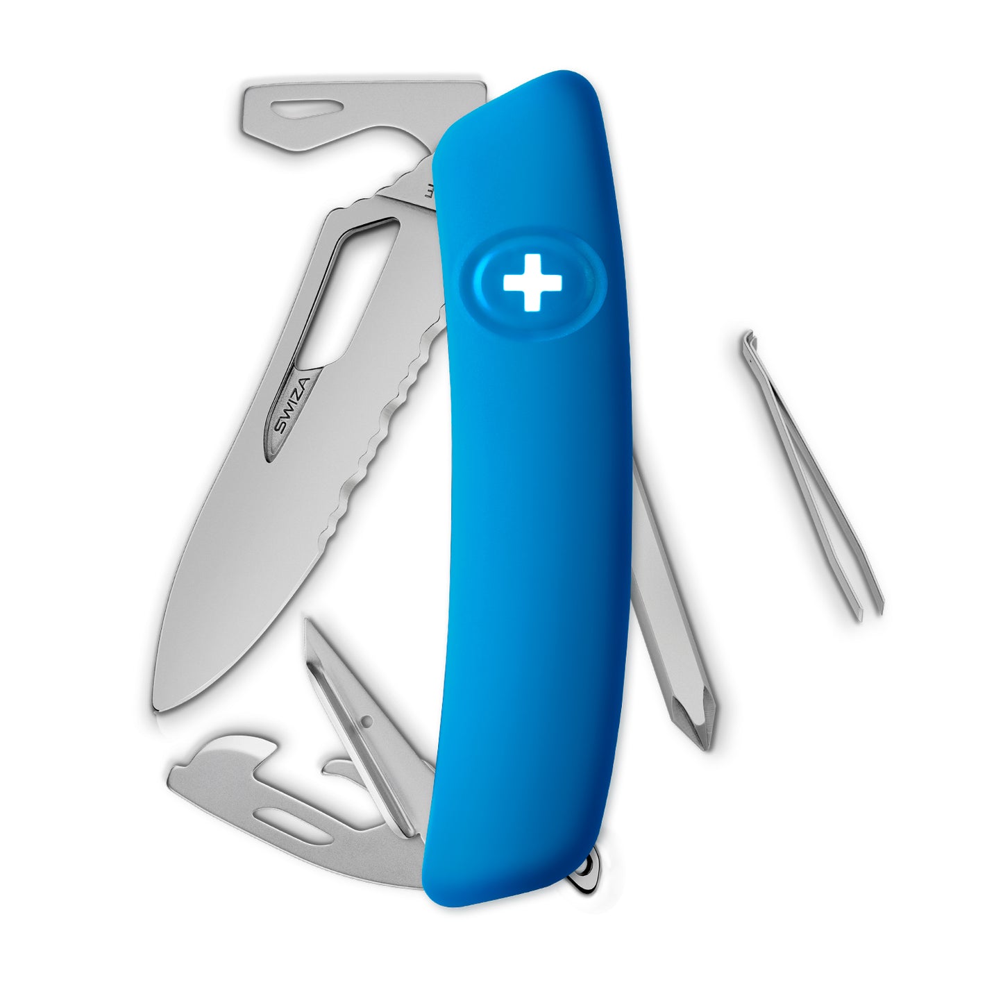 Swiza Allmatt Single Hand SH04 TR Wavy Edge 12 - Funciones Azul Hecho en Suiza.