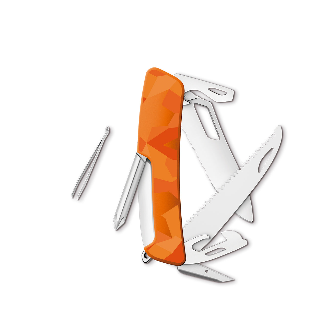 SWIZA Single Hand SH06 TR, 13 - Funciones. Naranja Camo Tonos Hecho en Suiza.