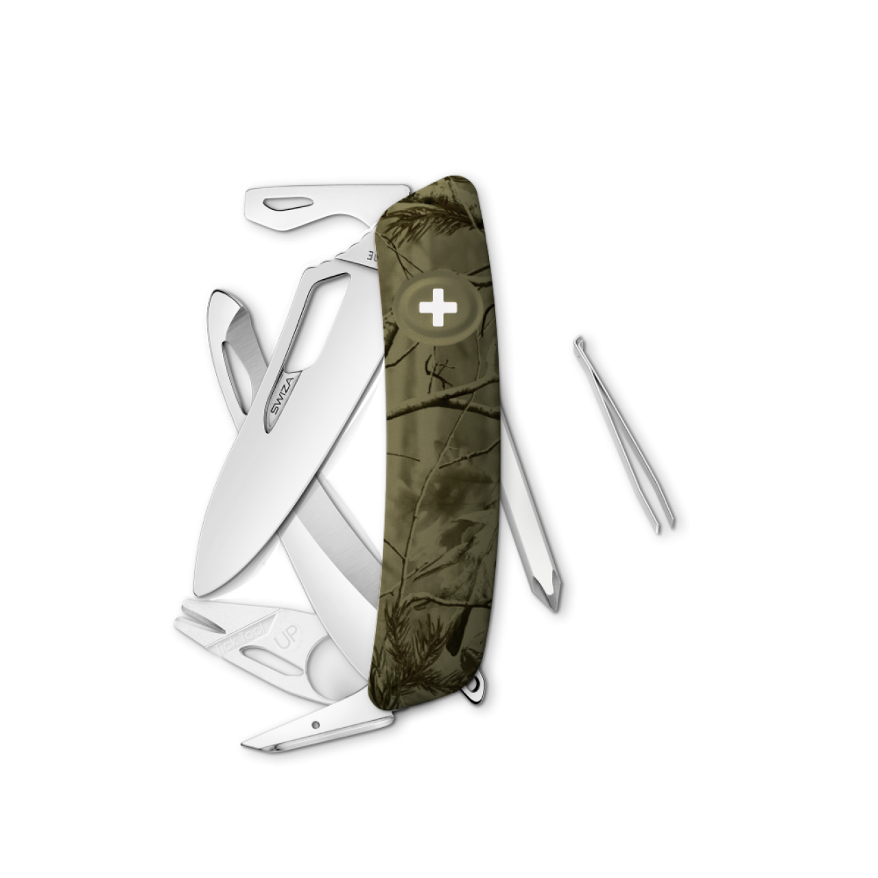 SWIZA Hunter SH06 TR-Hutt, 13 - Funciones. Verde Camo Bosque Hecho en Suiza.
