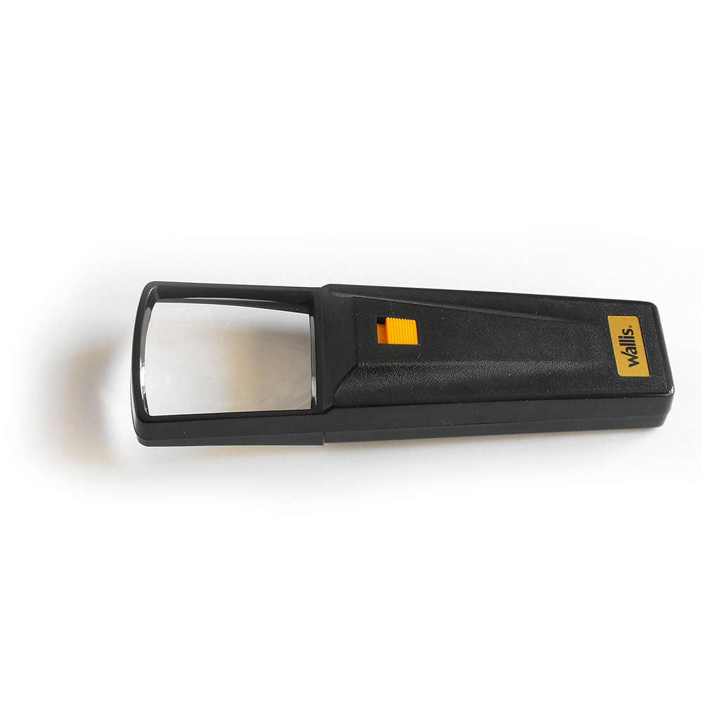 WALLIS Lupa Cuadrada de 2X, de 5.5x5cm, Con Luz, Negro.