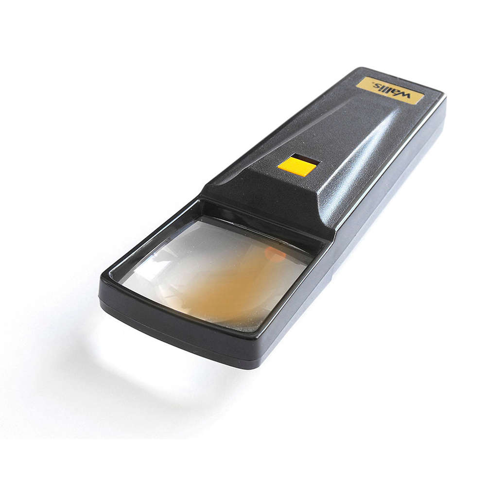 WALLIS Lupa Cuadrada de 2X, de 5.5x5cm, Con Luz, Negro.