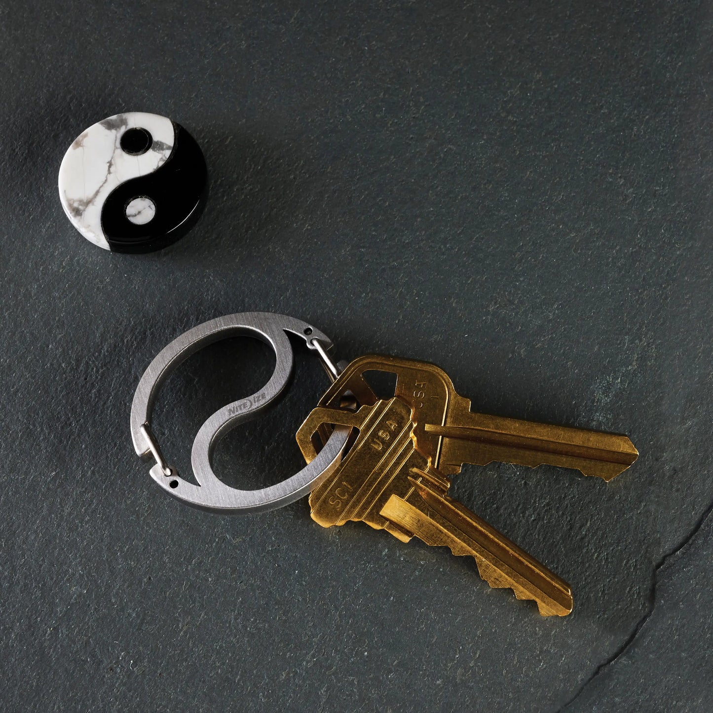 Nite Ize Medallion Yinyang Key Carabiner Stainless Steel USA