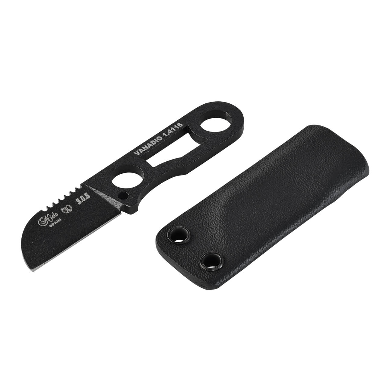 Miguel Nieto Cuchillo S.O.S con Funda de Kydex Acero Vanadio Hecho 100% España.