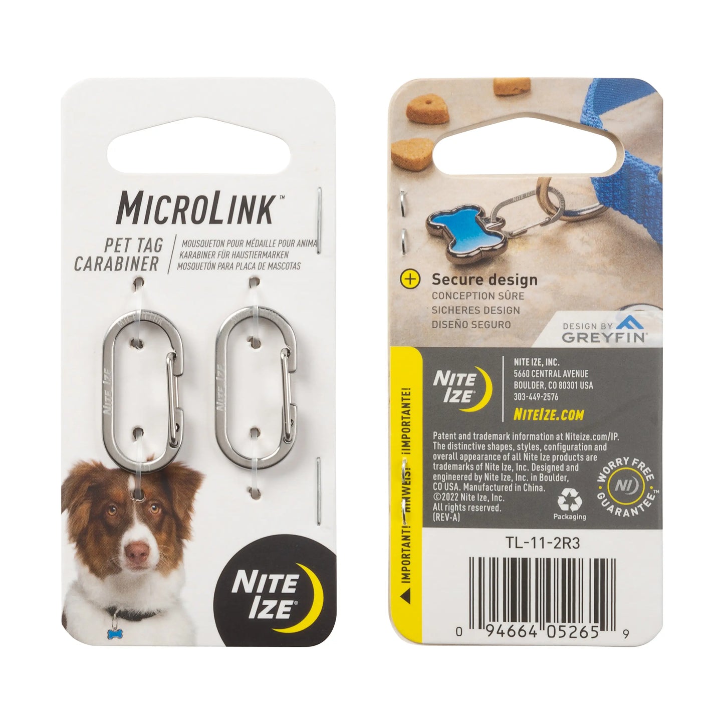 Nite Ize Microlink® Pet Tag Carabiner 2 Pack Para Mascotas USA