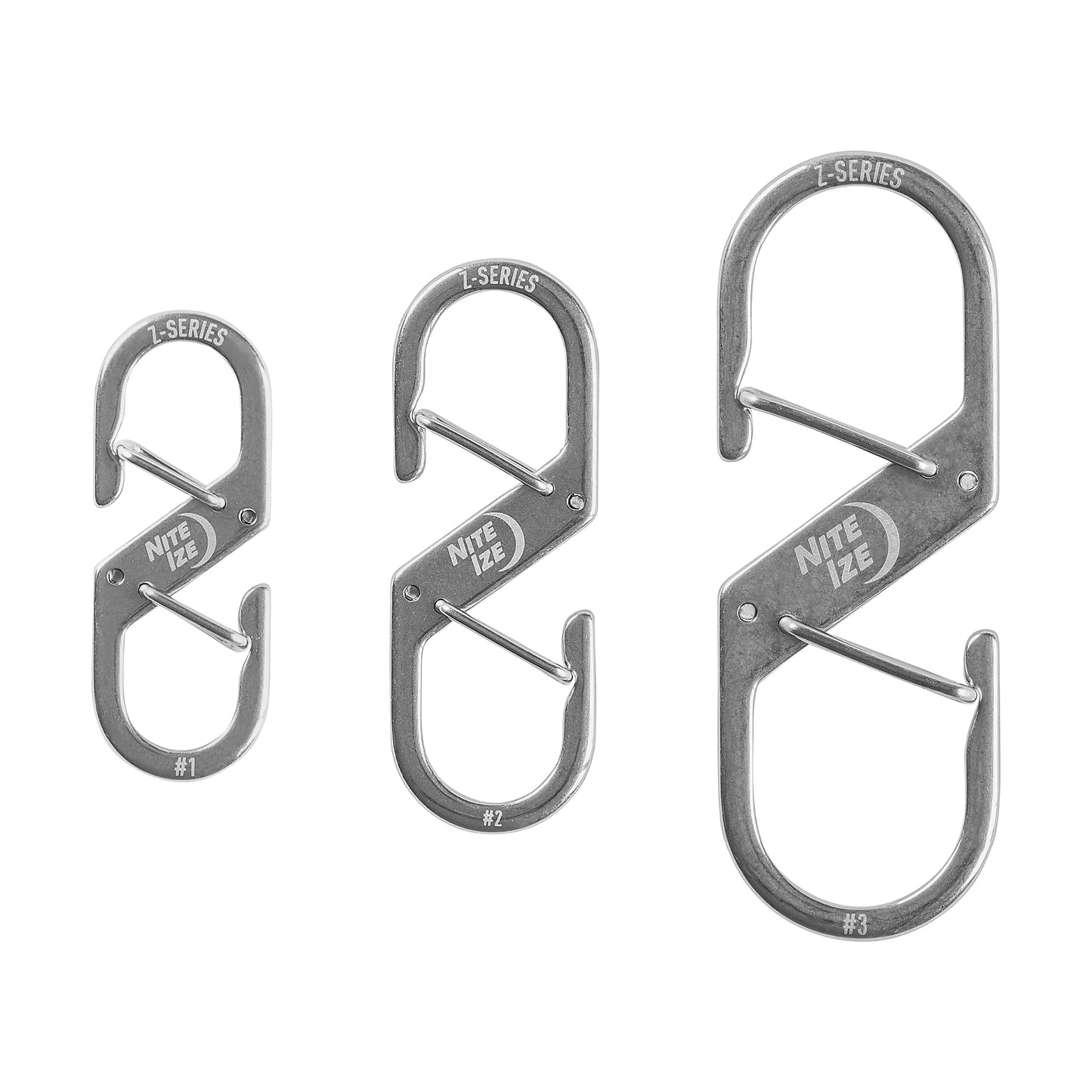 Nite Ize Pack 2pc Z-Series® Dual Carabiner Stainlees Steel USA.