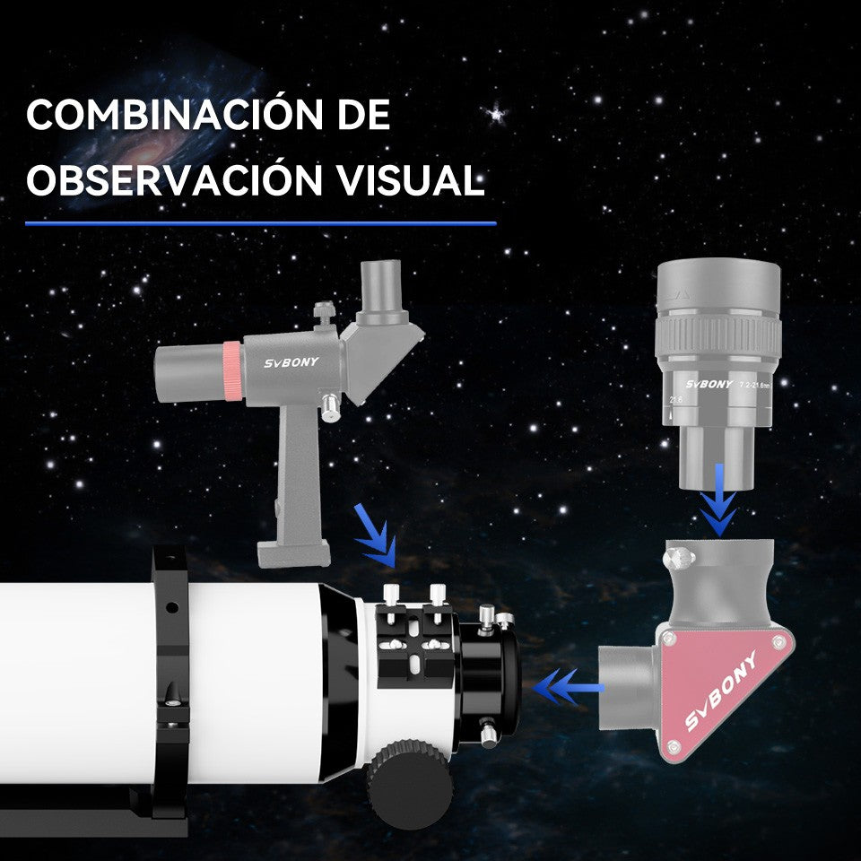 Telescopio Astronómico Svbony SV48P con Apertura de 102mm/90mm, Enfocador de Dob