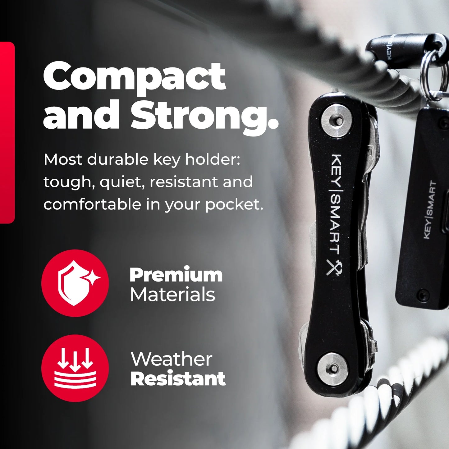 Keysmart Rugged Llavero Multiherramienta Abridor y Clip Negro USA