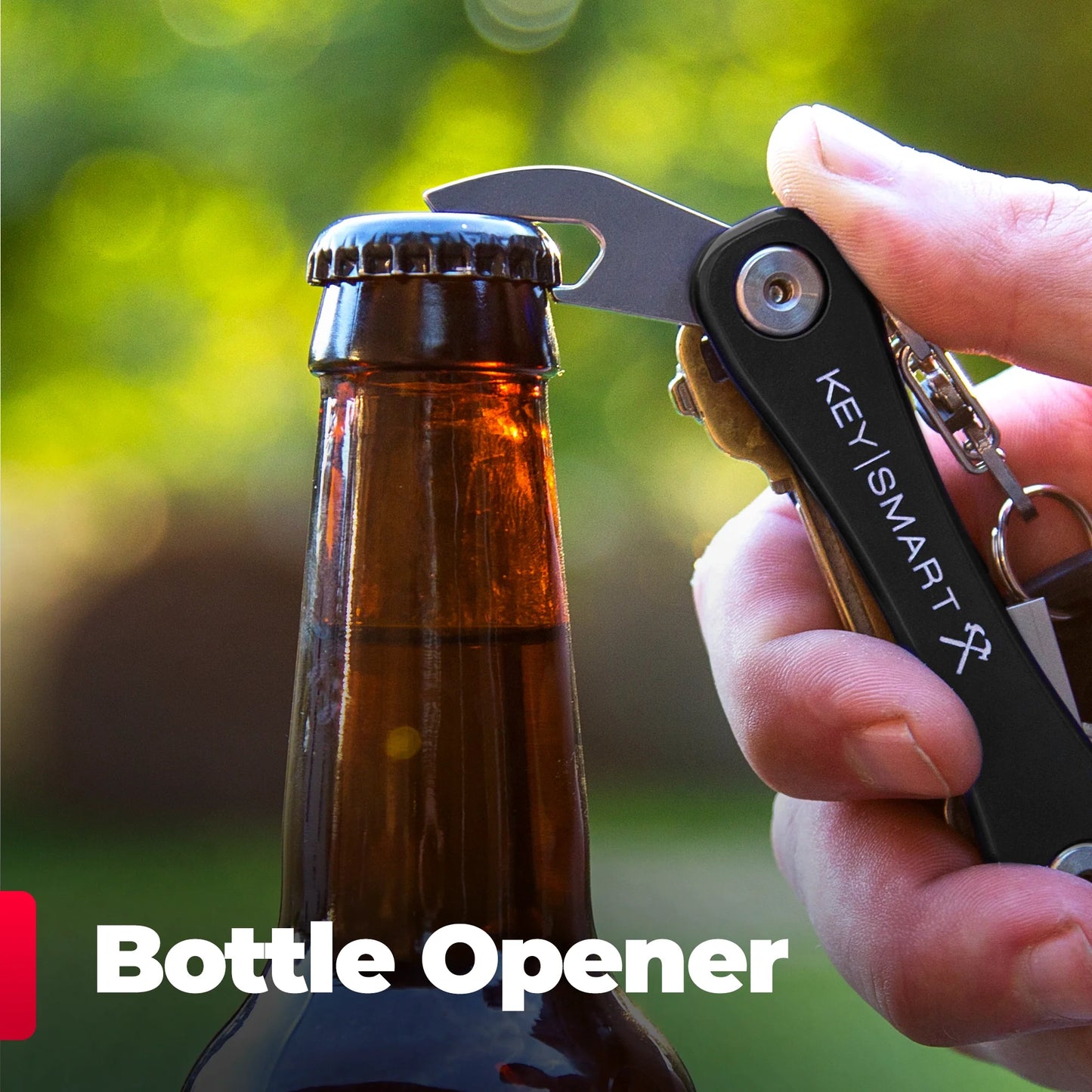 Keysmart Rugged Llavero Multiherramienta Abridor y Clip Negro USA