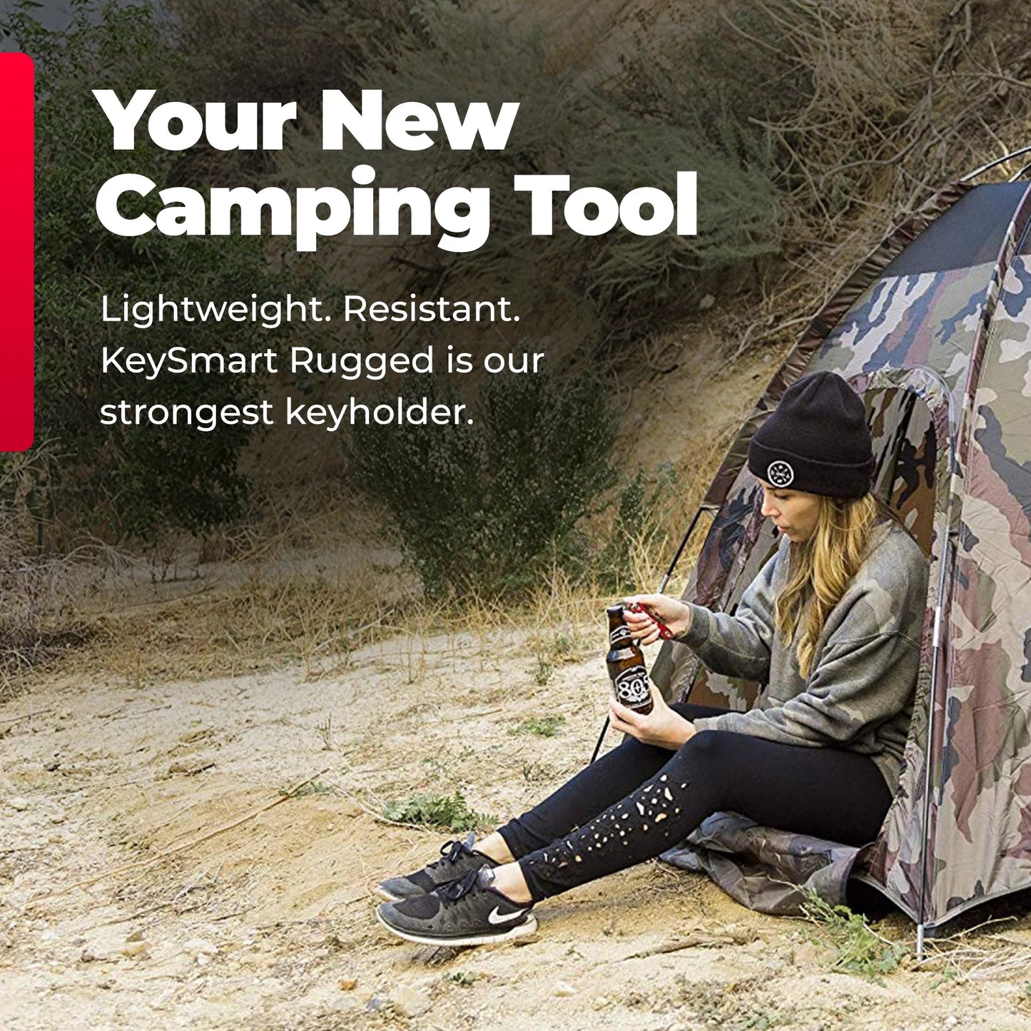 Keysmart Rugged Llavero Multiherramienta Abridor y Clip Negro USA